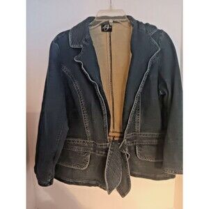 Denim Jacket Women's Large G-Jeans Tie Front